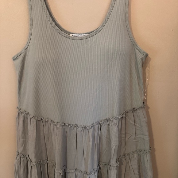 Sleeveless Tiered dress with shorts built in - Seagrass - Picture 4 of 11